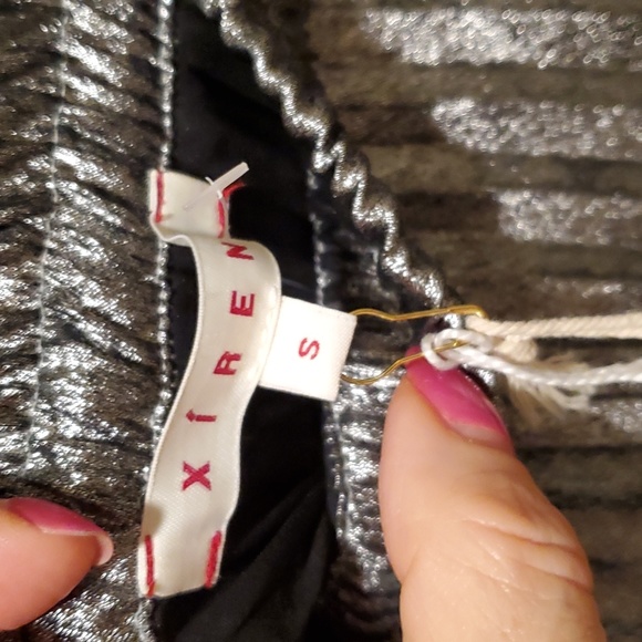 NWoT Sirena silver pleated skirt - Picture 3 of 5